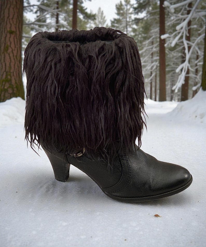 Black Bear Faux Fur Boot Cuffs image 3