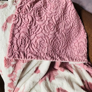 Personalized Handmade Luxury MINKY Blanket, Clararose Calf Minky Baby Blanket, Handheld Lovie