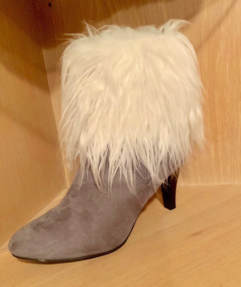 Mongolian White Faux Fur Boot Cuff | Etsy