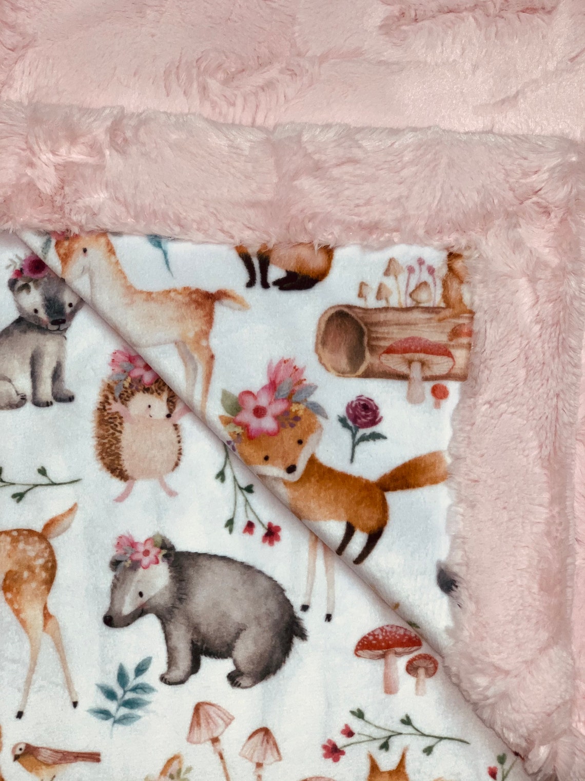 Handmade Luxury MINKY Blanket Woodland Sweet Darlings Minky Etsy