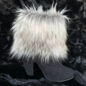 Gray Wolf Faux Fur Boot Cuffs