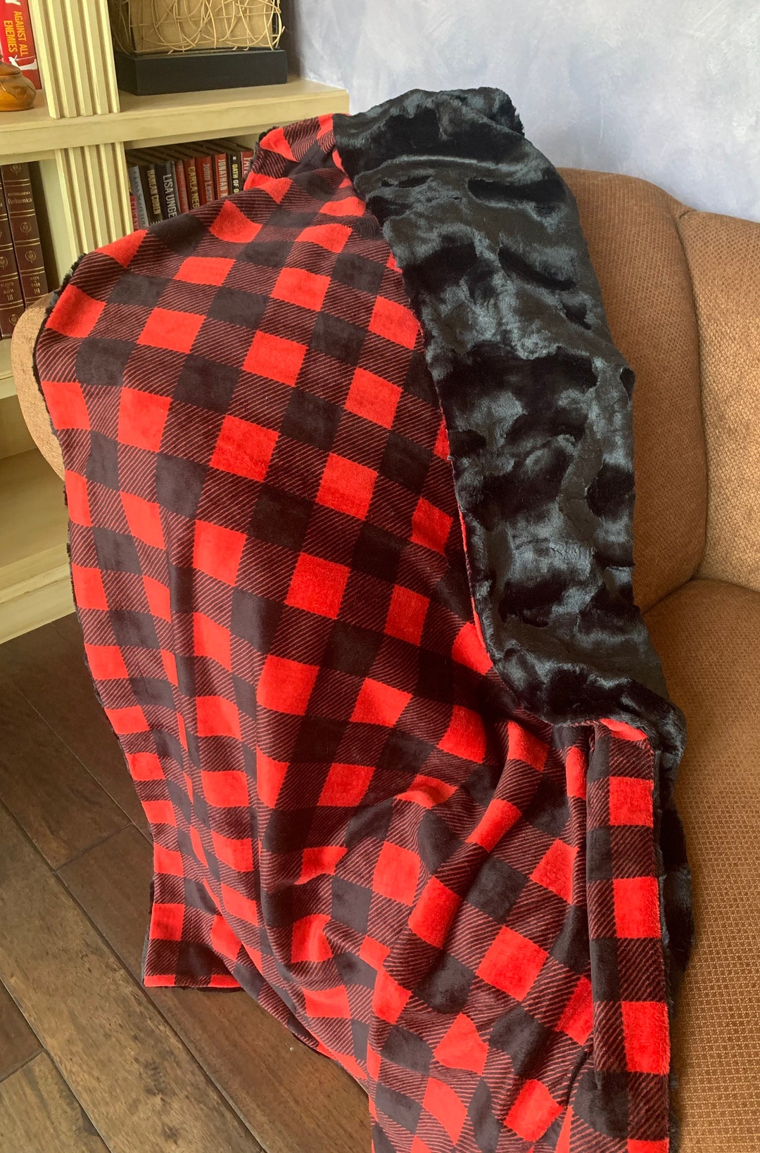 Handmade Luxury MINKY Blanket, Minky Blanket, Buffalo Check, Plaid