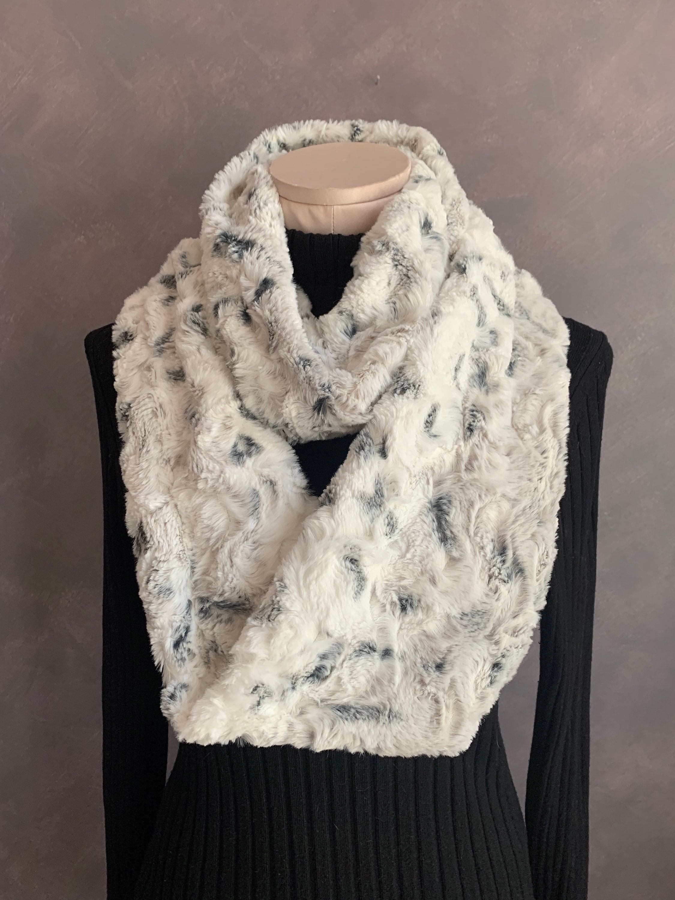 Luxe Cuddle Minky Snowy Owl Infinity Scarf