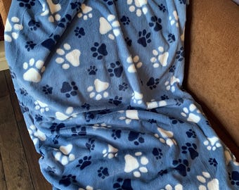 Handmade Minky Blanket: Luxe Cuddle Paws Print
