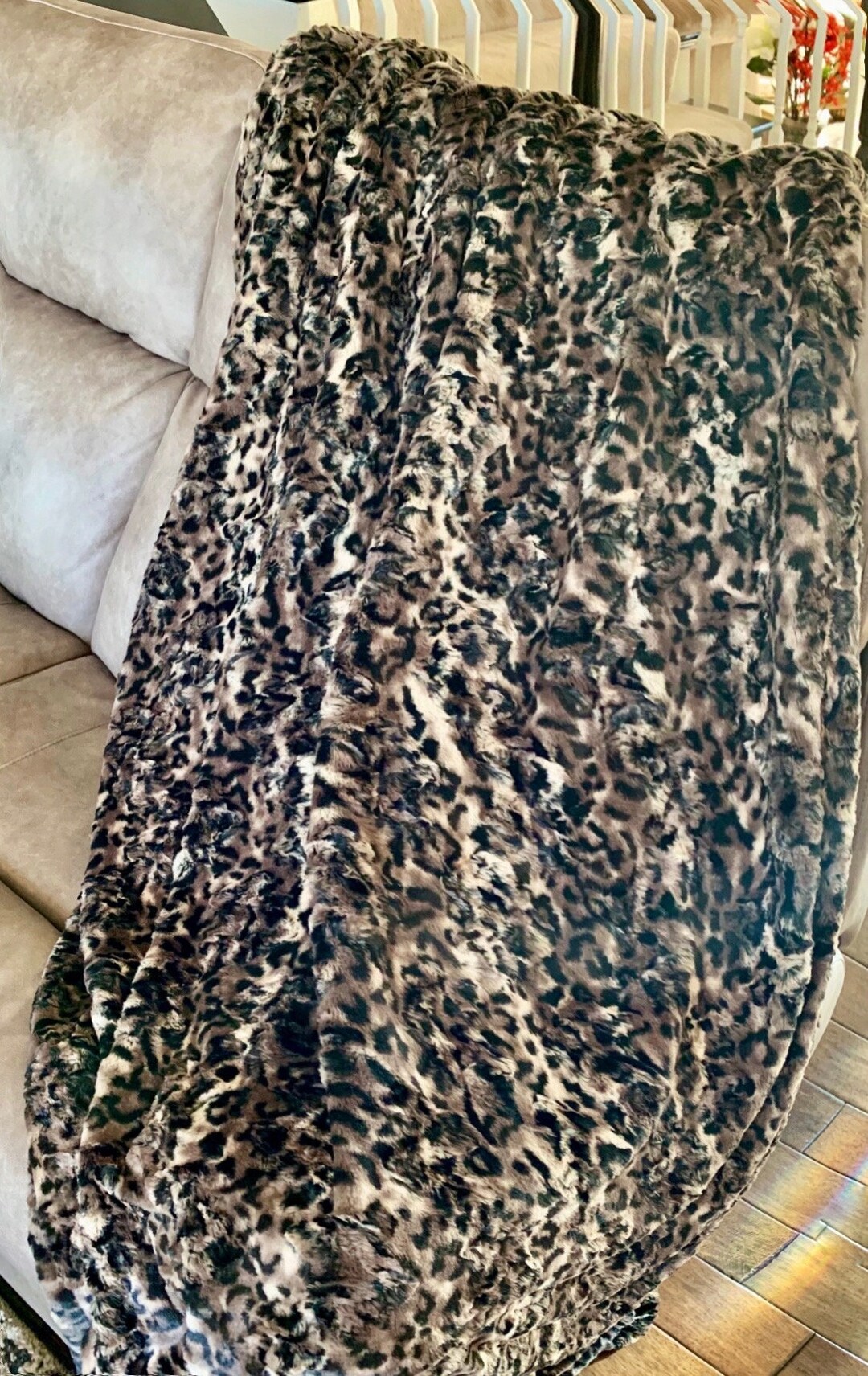 Handmade Luxury MINKY Blanket, Chocolate Bobcat Luxe Cuddle Blanket