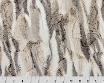 Handmade Minky Blanket: Pewter Frosted Himalayan Luxe Cuddle Throw