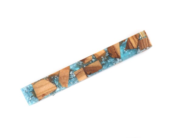 Olive Wood Resin Hair Clip Wooden Hair Clip Wooden Hair Etsy