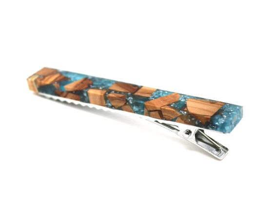 Olive Wood Resin Hair Clip Wooden Hair Clip Wooden Hair Etsy