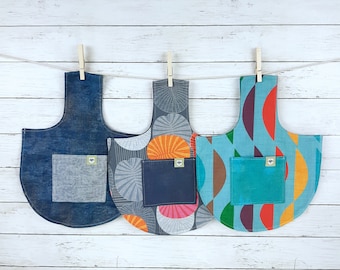 Handcrafted Knitting Crochet Sewing Craft Small Project Wrist Bag - 100% Cotton Pocketed Reversible Various Fabrics