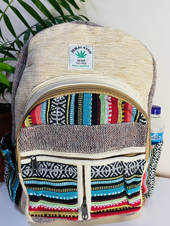 LARGE Hemp Backpack Handmade Hemp Bag 