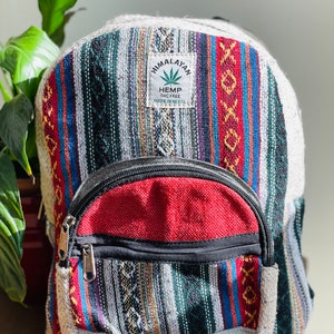 Handmade Hemp Backpack - Natural Colours | Organic, Vegan & Ethical | Pure Hemp Small Bag Colourful Rucksack- Hemp bag UK SELLER SMALL HEMP BAG 4