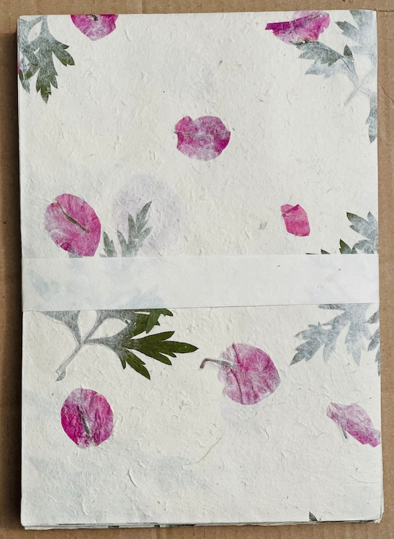 Petal  Cornflower / Marigold Mix Handmade paper A4 Pack of 20 sheets/ Nepal handmade paper.