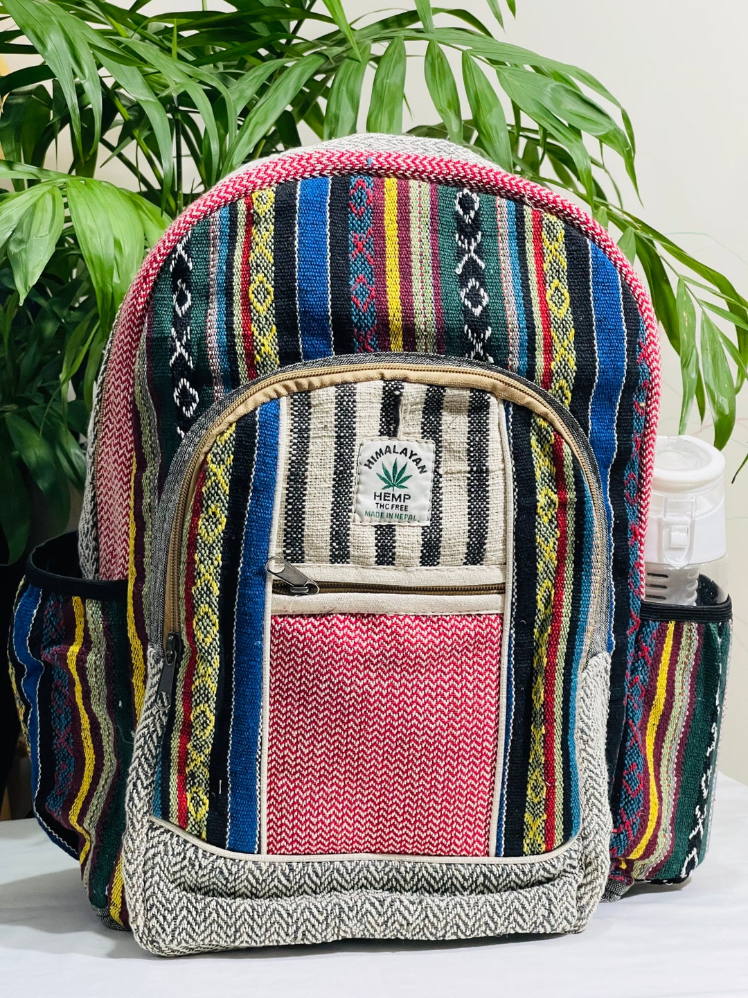 LARGE Himalayan Hemp Backpack With LAPTOP POCKET Nepal Fair Etsy