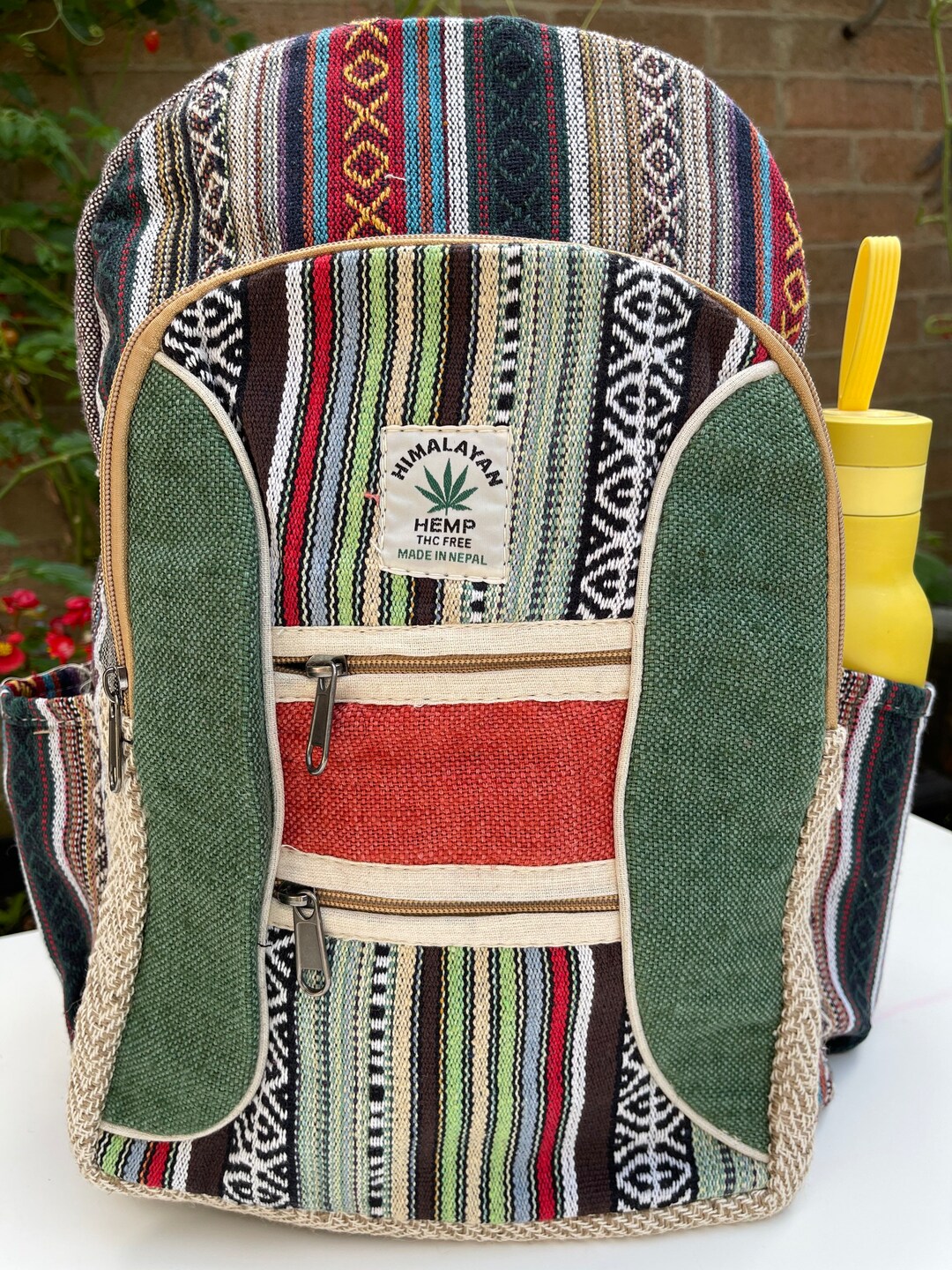 LARGE Himalayan Hemp Backpack With LAPTOP POCKET Nepal Fair Etsy