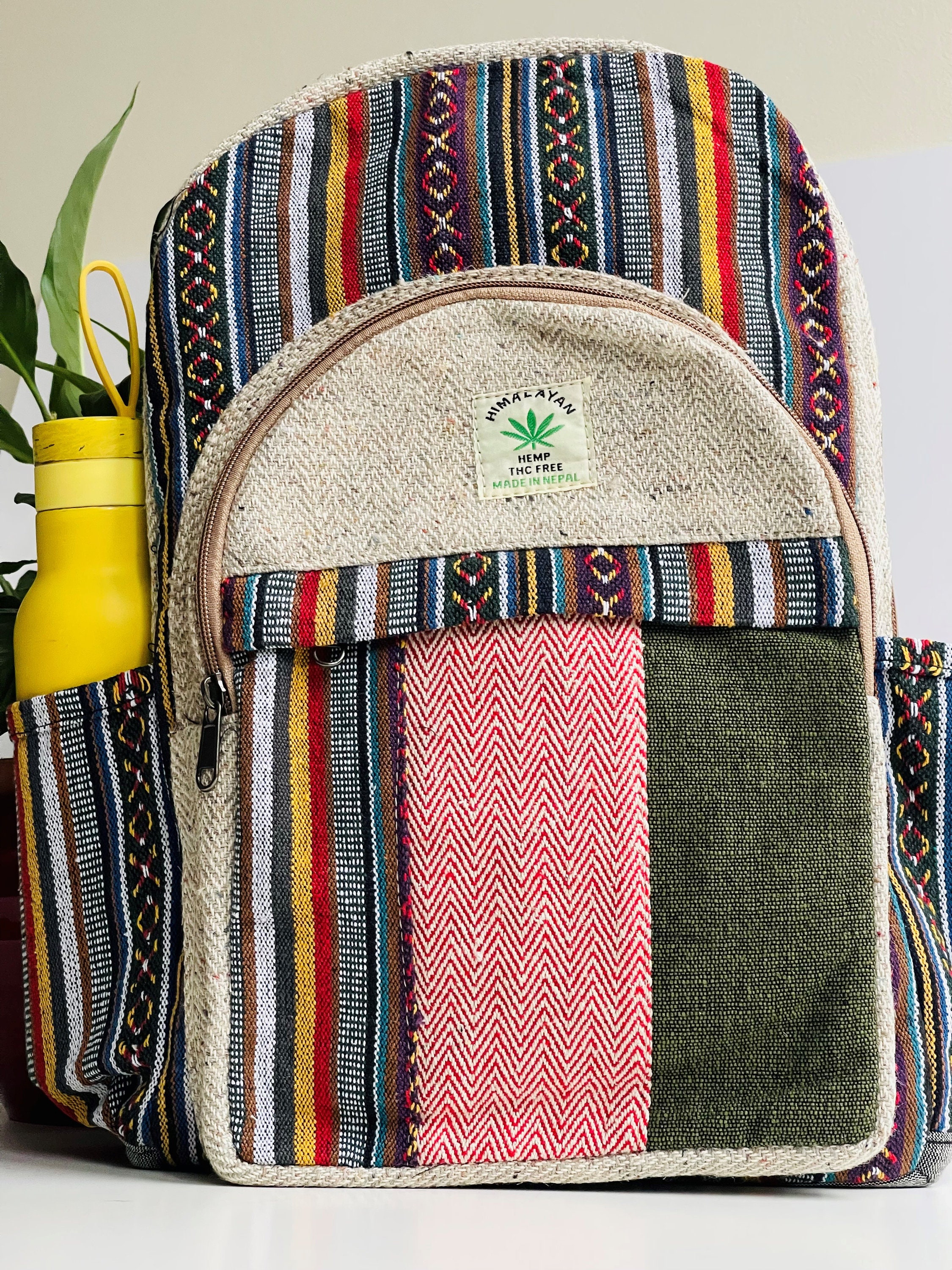 Sac à Dos Brodé Main Chanvre & Coton - Fabriqué Au Népal - Écologique