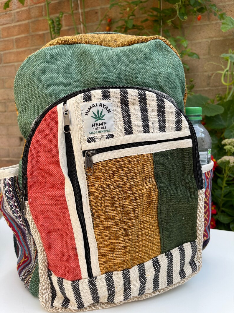 LARGE Himalayan Hemp Backpack With LAPTOP POCKET Nepal Fair Etsy