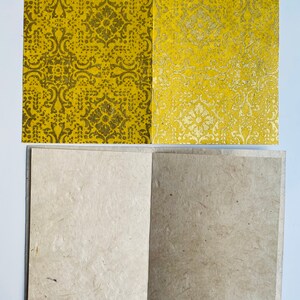 Handgjort papper med 5 kort och 5 kuvert, hantverkspapper, miljövänligt handgjort lokta-papper i Nepal, paket med 5 kort, brittisk säljare bild 5