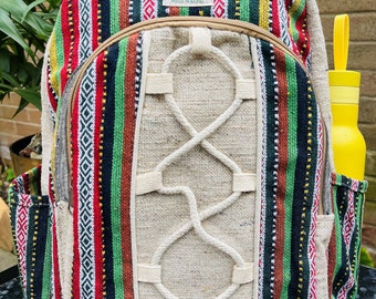LARGE Himalayan Hemp Backpack With LAPTOP POCKET Nepal Fair  display picture 1