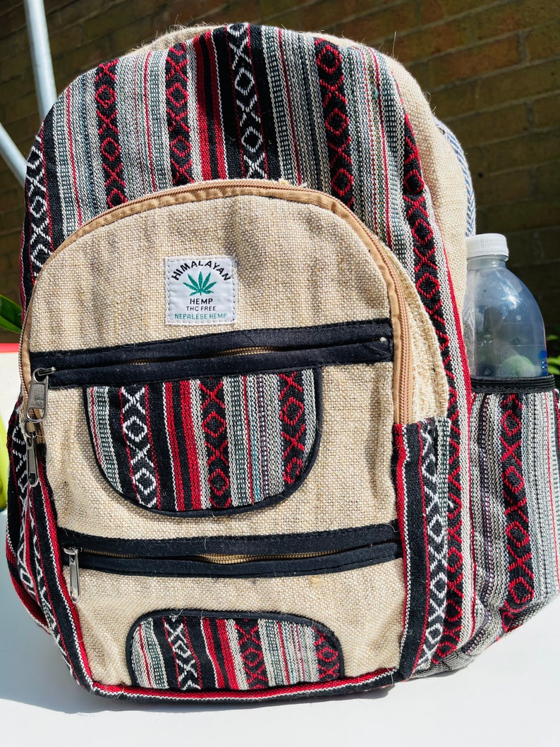 LARGE Himalayan Hemp Backpack With LAPTOP POCKET Nepal Fair Etsy