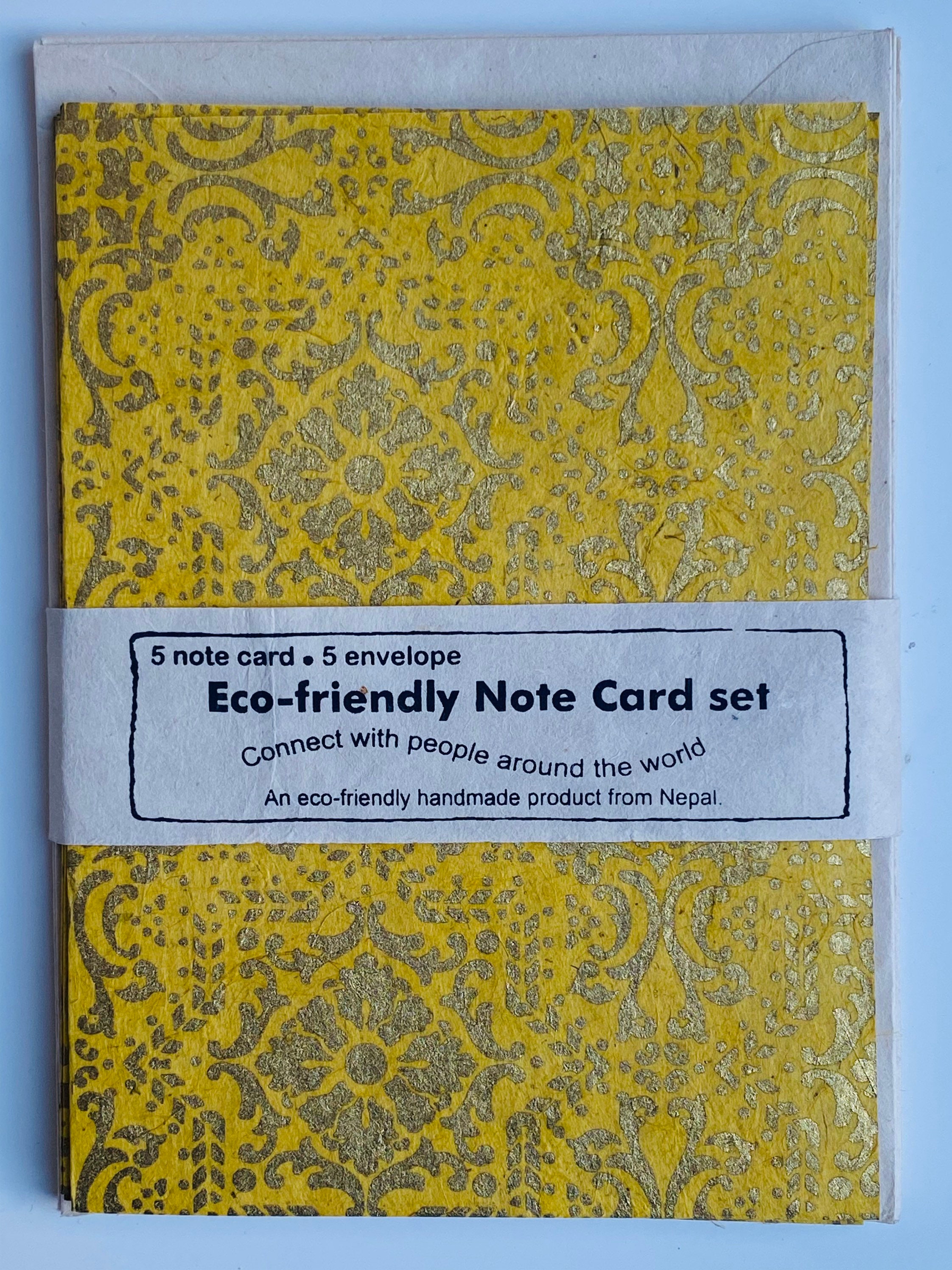 Handmade Paper 5 Note Card With 5 Envelope Craft Paper Eco-friendly ...
