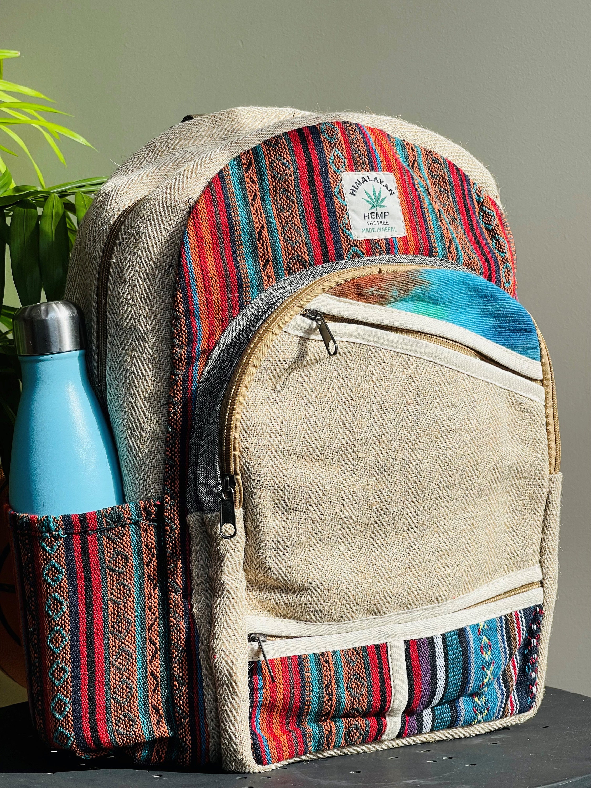 Himalayan All Natural Handmade Pure Hemp Laptop Large Backpack for men or Women il_fullxfull.5146782889_45z6.jpg main image 2