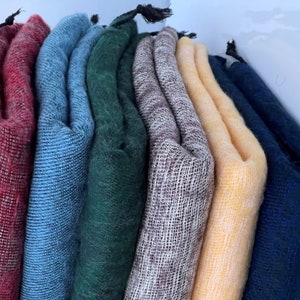 LARGE Yak Wool Blanket scarf Soft Shawl/Hand-Loomed Large Wrap Blanket Wool Shawl/Cosy Fair Trade/Yoga Meditation blanket/shawl/wrap