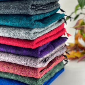 Yak Wool Blanket scarf Soft Shawl/Hand-Loomed Large Wrap Blanket Wool Shawl/Cosy Fair Trade/Yoga Meditation blanket/shawl/wrap