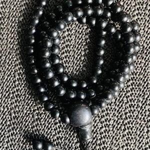 Natural Black Onyx Stone Of Protection Mala 108 Prayer Beads Helps Releasing Negativity Yoga Raiki Meditation Healing Mala , Yoga Bracelet