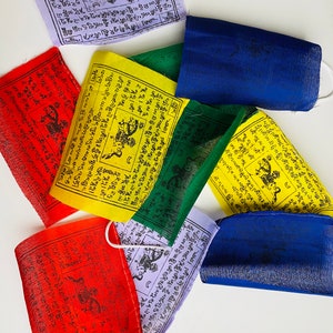 Small / Medium / Large - Tibetan Lungta Prayer Flags / WindHorse Flag / Healing flag / Buddhist prayer flag