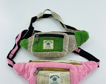 Women Men Green Organic Hemp Backpack Bag Pink/ Green Hemp Bag for Men and Women Eco Friendly Backpack  main image 2