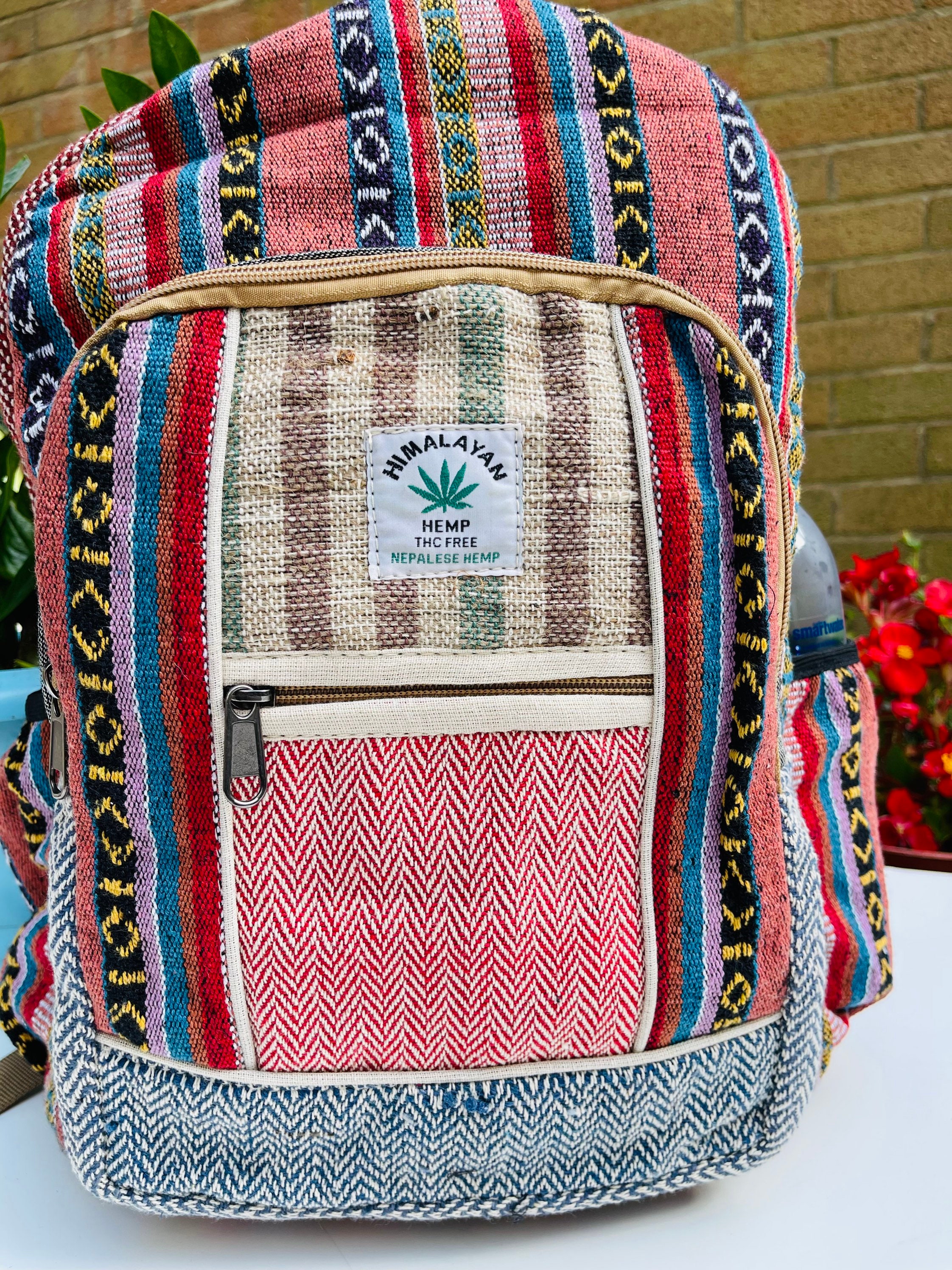 LARGE Himalayan Hemp Backpack With LAPTOP POCKET Nepal Fair Etsy