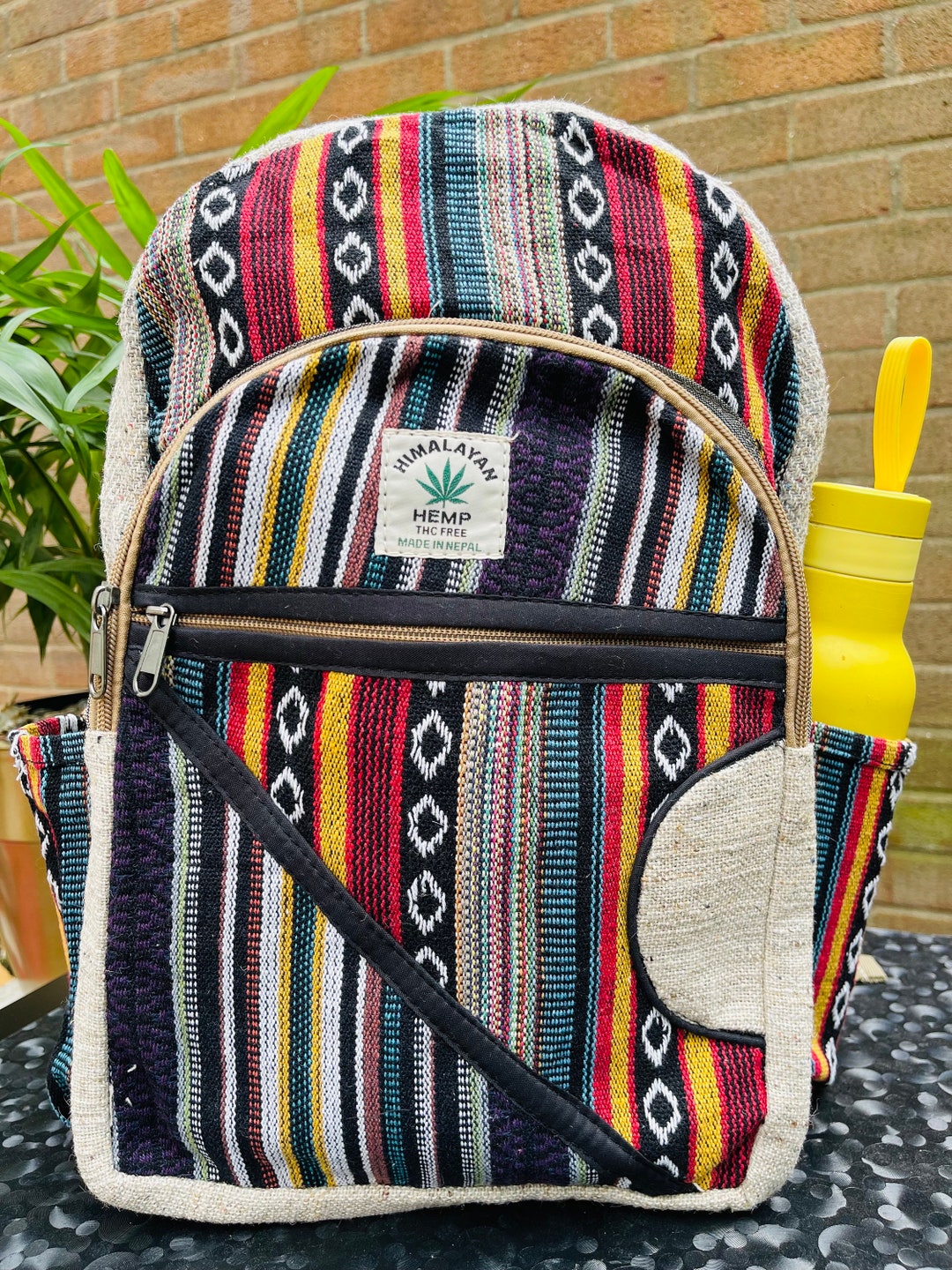 LARGE Handmade Hemp Backpack Natural Colours Organic Etsy UK
