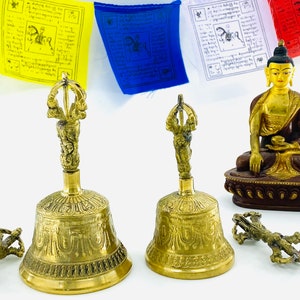 Best Bell Sound Tibetan Pure Handmade Bell and Vajra (Dorje) Set for Meditation, Sound, peace and love, Mindfulness YogaChakra healing