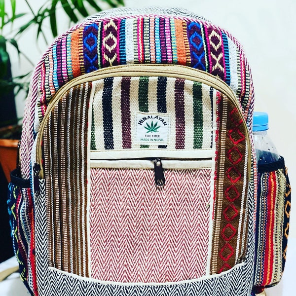 NEW Handmade Stylish  Hemp backpack  | eco friendly backpack | colourful backpack | hemp/cotton Large backpack | cute and simple design