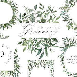 Aquarel eucalyptus groen gebladerte frame heldere smaragd bloemen groen krans bladeren tak voor bruiloft uitnodiging clipart, png