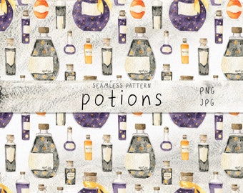 Magical Potions Clipart Printable Witchy Scrapbooking Magic - Etsy