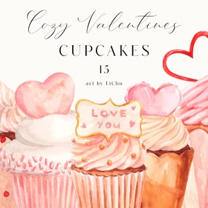 Aquarela Cupcake Clipart Muffin Padaria Logotipo Doces Sobremesa Assando Bolo Comida Amor Coração Fofo Sublimação Convite De Casamento clip art png