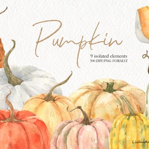 Aquarelle clipart thanksgiving - clipart citrouille - plantes potagères - clipart d’automne - décor de Thanksgiving - impression numérique - aquarelle automne