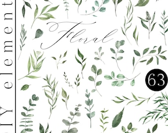 Puede incluir: Una colección de 63 ilustraciones de acuarela de hojas y ramas verdes. Las ilustraciones son perfectas para agregar un toque de naturaleza a tus diseños.