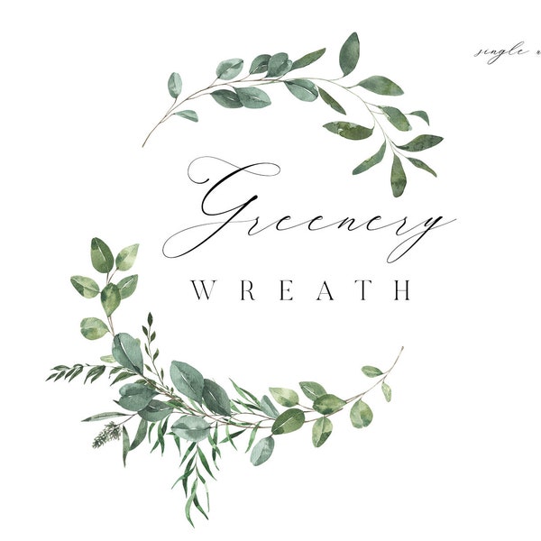 Watercolor Eucalyptus Green Foliage Frame Bright Emerald Floral Greenery Wreath Leaves Branch for Wedding Invitation clipart png