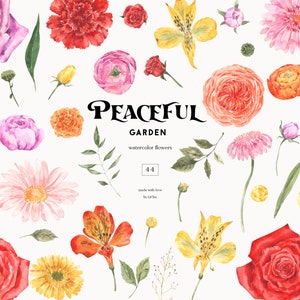 Aquarel bloemen clipart boeketten illustraties bloemstukken botanische bladeren en bloemblaadjes pioenrozen rozen hrysant dahlia art, png
