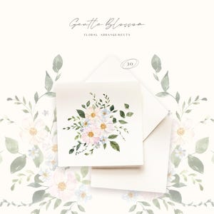 Zachte bloemen bloemen zachte bloesem aquarel clipart - arrangement PNG - bruiloft bloemen - romantische lente clipart - wilde bloemen boeketten