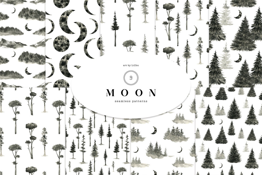 Printable Tree Patterns Moon