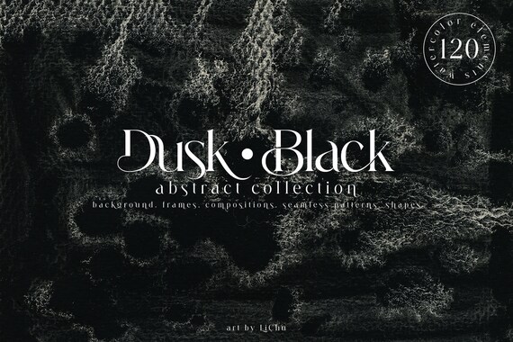 Watercolor Abstract Texture Clipart Dusk Black Background | Etsy