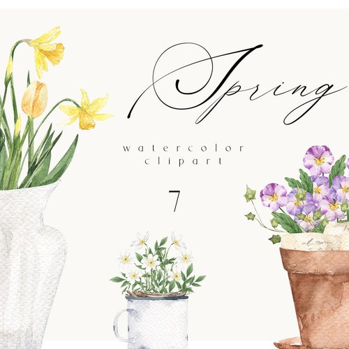 Watercolor Flower Shop PNG Clipart. Flowers Market Floral Bar - Etsy