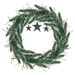 Watercolor Christmas Winter Floral Pine Wreath With Stars Greenery