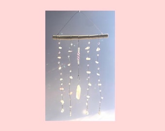 Sun Catcher Crystal Beaded Mobile – Handmade Window Hanging Decoration with Lucky Coins