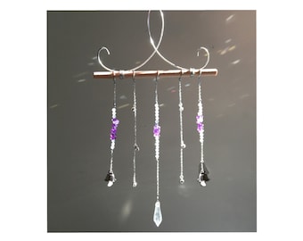 Crystal Wind Chime with Bells: Handmade Sun Catcher Decor