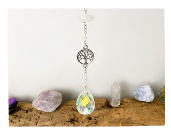 Tree of Life Suncatchers for Hanging in Window. Indoor or Outdoor Garden Crystal Sun Catcher