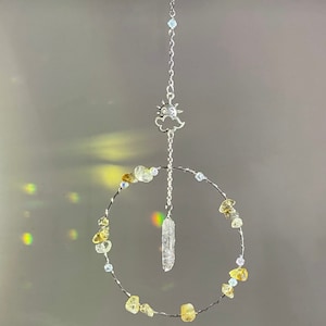 Sun Crystal Sun Catcher. Custom Crystal Suncatcher. Quartz Mobile